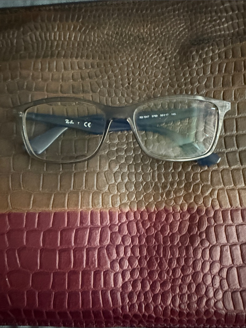 Ray-Ban Eyeglasses RB 7047 5848 Transparent Gray/Navy Blue Frame